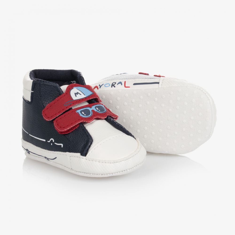 Mayoral Newborn - Boys Blue Pre-Walker Trainers | Childrensalon