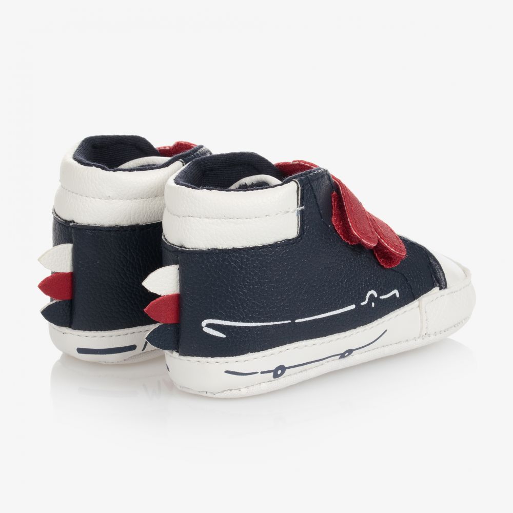 Mayoral Newborn-ترينرز جلد صناعي لون كحلي لمرحلة قبل المشي للمواليد | Childrensalon Outlet