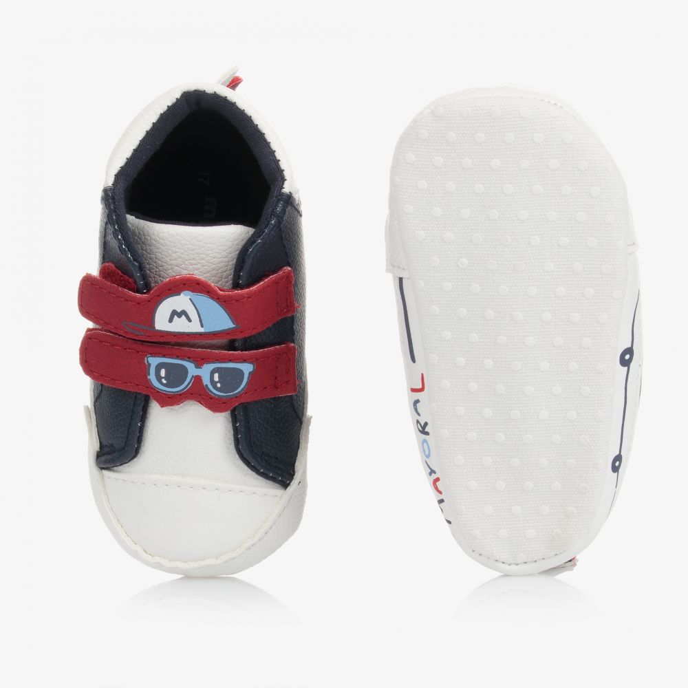 Mayoral Newborn-ترينرز جلد صناعي لون كحلي لمرحلة قبل المشي للمواليد | Childrensalon Outlet