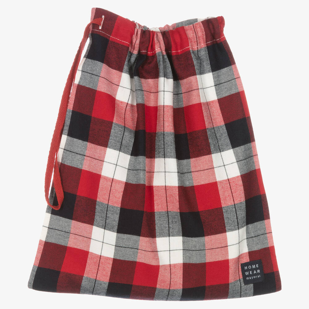 Mayoral-بيجاما قطن جيرسي وتويل لون كحلي وأحمر للأولاد | Childrensalon Outlet