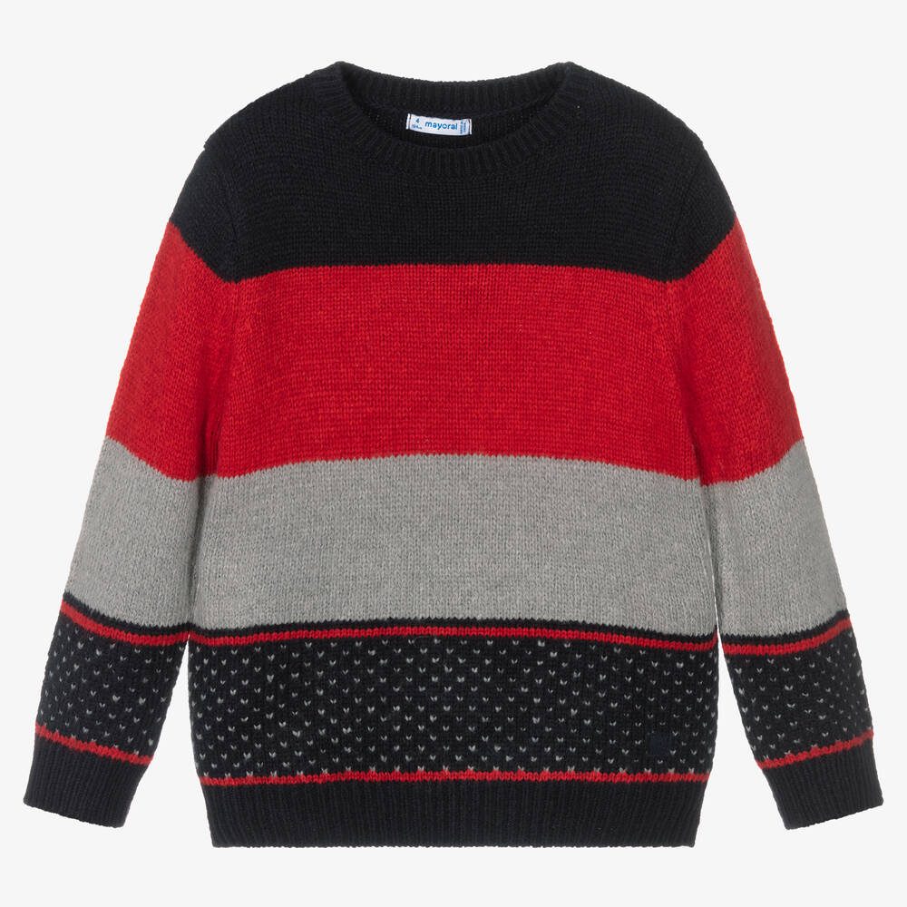 Mayoral - Boys Blue & Red Stripe Sweater | Childrensalon