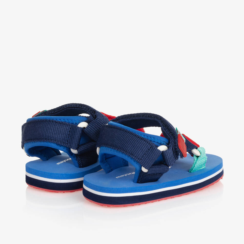 Mayoral-Boys Blue & Red Web Strap Sandals | Childrensalon Outlet