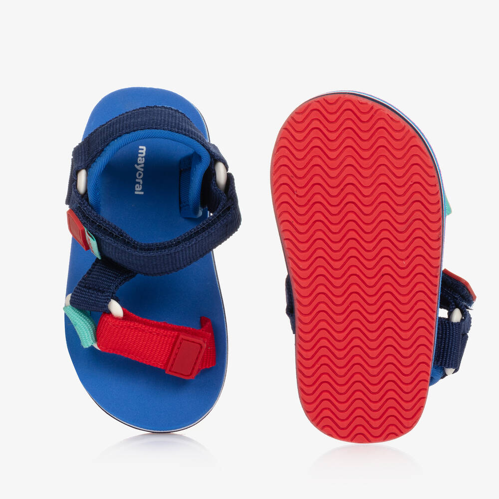 Mayoral-Boys Blue & Red Web Strap Sandals | Childrensalon Outlet
