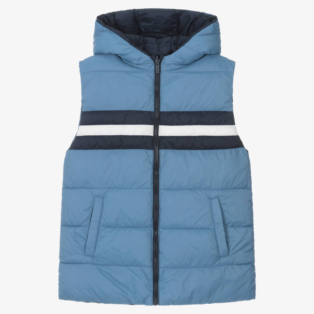Mayoral-Boys Blue Reversible Gilet | Childrensalon Outlet