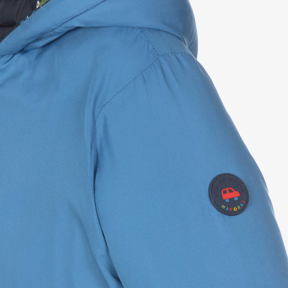 Mayoral-Синяя двусторонняя куртка с капюшоном | Childrensalon Outlet