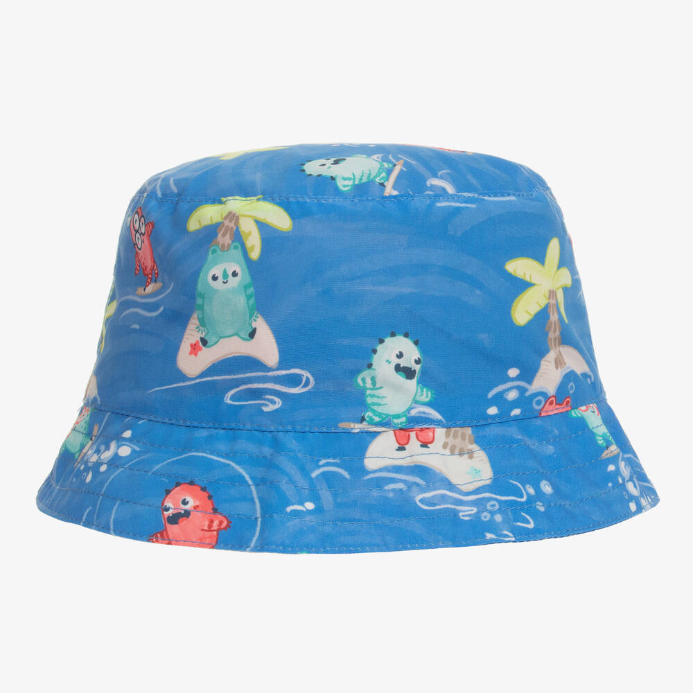Mayoral-Boys Blue Reversible Sun Hat | Childrensalon Outlet