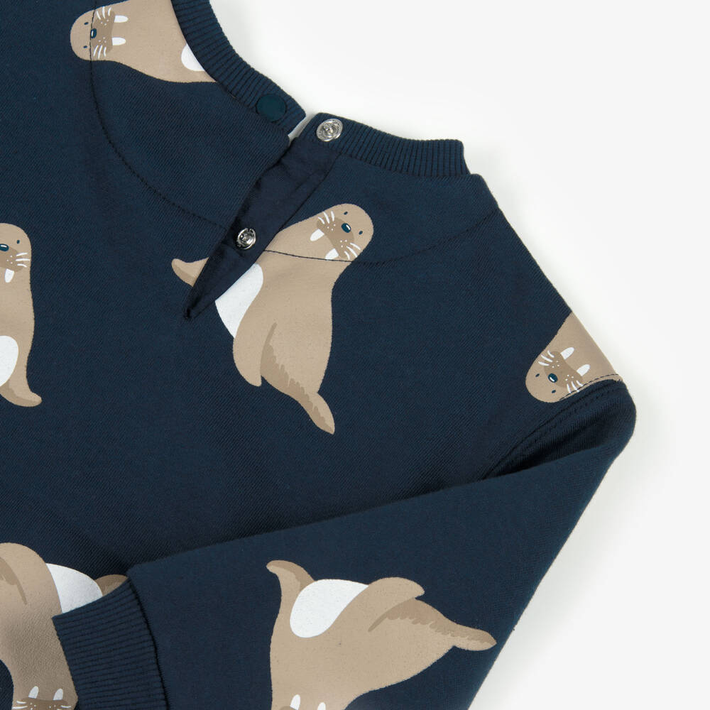 Mayoral-Свитшот синий с принтом тюленя для мальчиков | Childrensalon Outlet