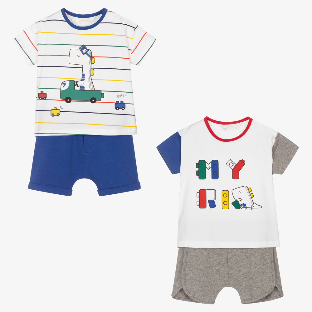 Mayoral Newborn - Ens. shorts bleus Garçon (x 2) | Childrensalon