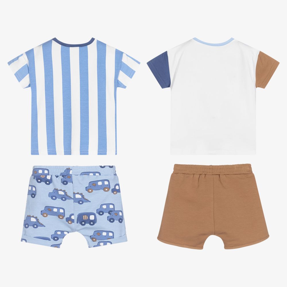 Mayoral Newborn-Boys Blue Shorts Set (4 Piece) | Childrensalon Outlet