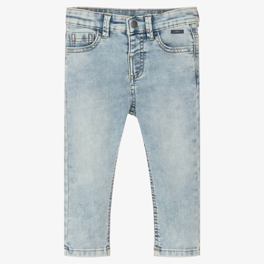 Mayoral - Голубые джинсы зауженного кроя | Childrensalon