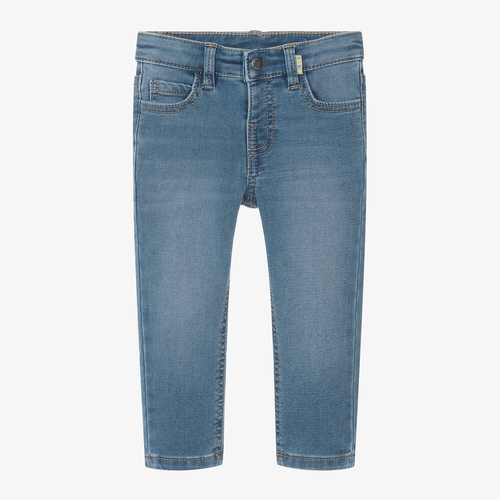 Mayoral-Boys Blue Slim Fit Jersey Denim Jeans | Childrensalon Outlet