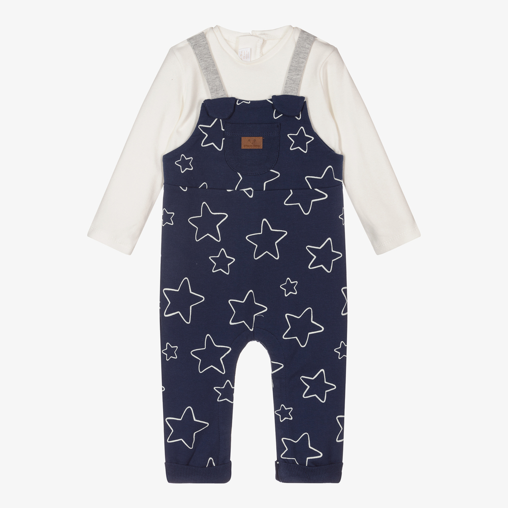 Mayoral Newborn - Barboteuse bleue en coton à étoiles Garçon | Childrensalon