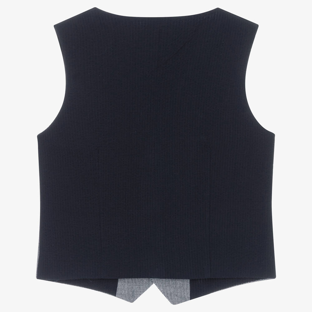 Mayoral-Синий жилет из хлопка и льна в полоску | Childrensalon Outlet