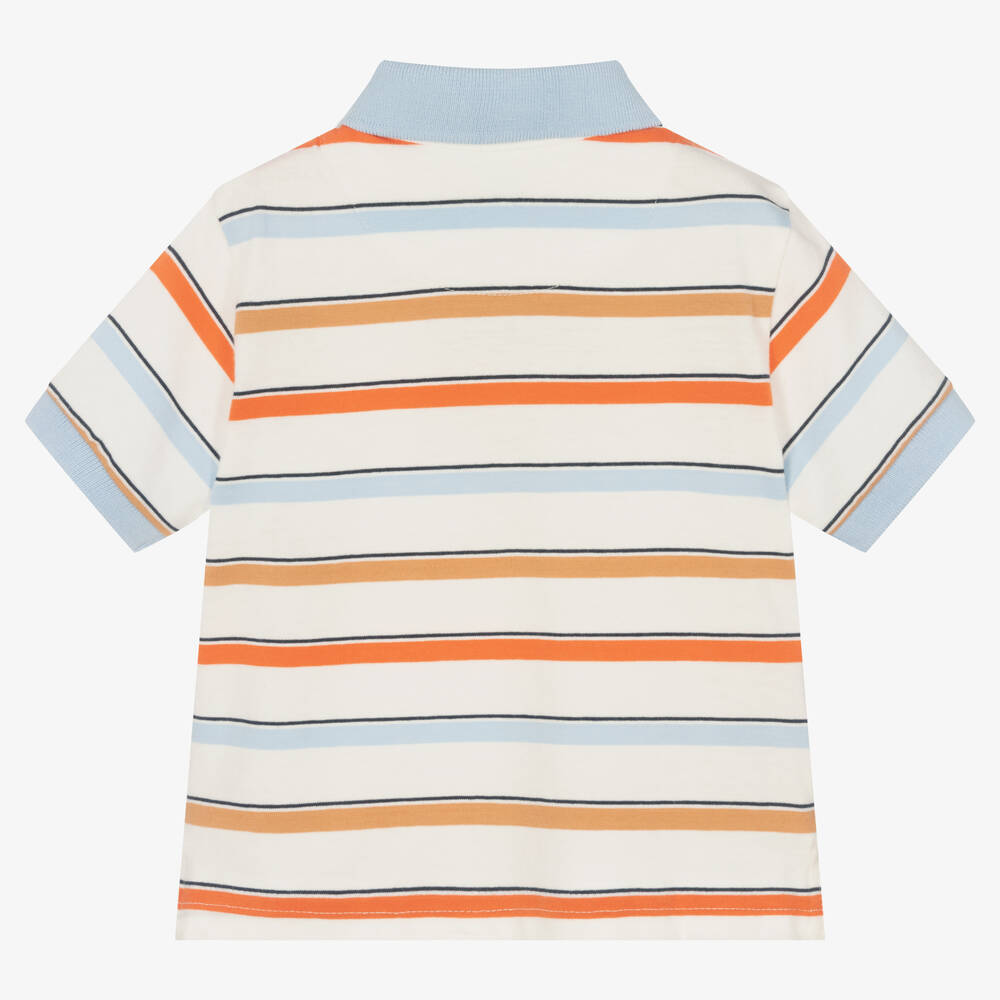 مايورال-توب بولو قطن مقلم لون أزرق وعاجي للمواليد | Childrensalon Outlet