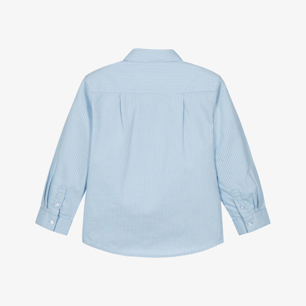 Mayoral-Мягкая голубая рубашка в полоску для мальчиков | Childrensalon Outlet