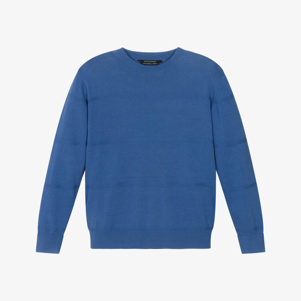 Mayoral Nukutavake-Boys Blue Striped Cotton Pullover | Childrensalon Outlet