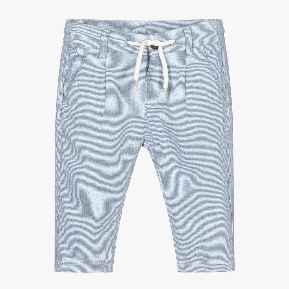Mayoral - Голубые брюки в полоску для мальчиков | Childrensalon