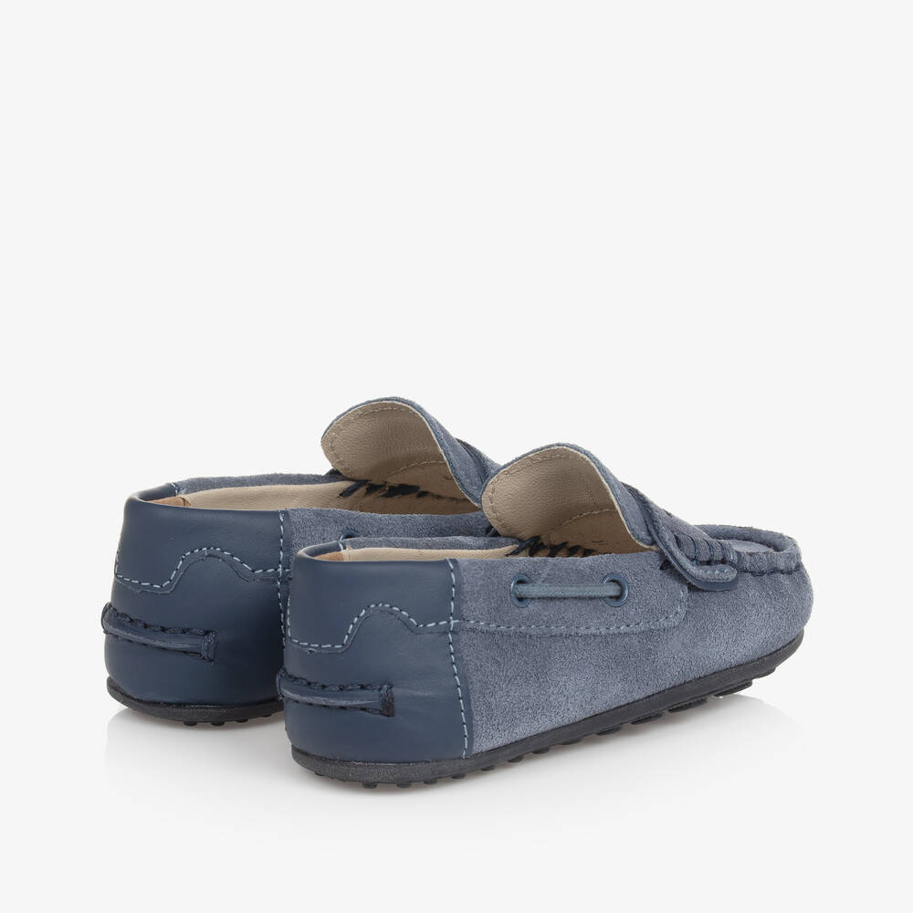 مايورال-حذاء موكاسين جلد شامواه لون أزرق رمادي | Childrensalon Outlet