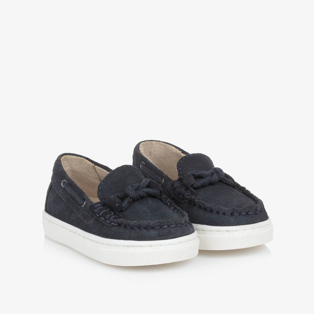 Mayoral-Boys Blue Suede Slip-On Loafers | Childrensalon Outlet