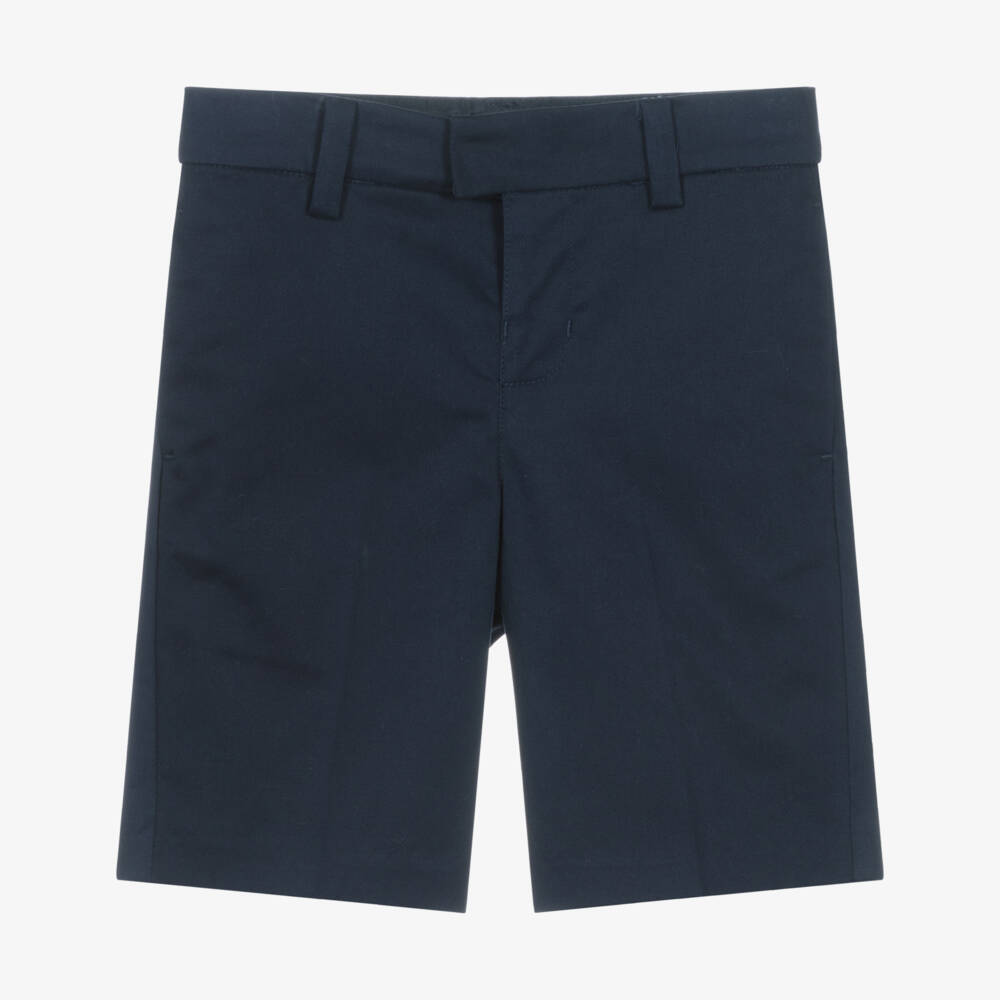 Mayoral-Boys Blue Tailored Cotton Shorts | Childrensalon Outlet