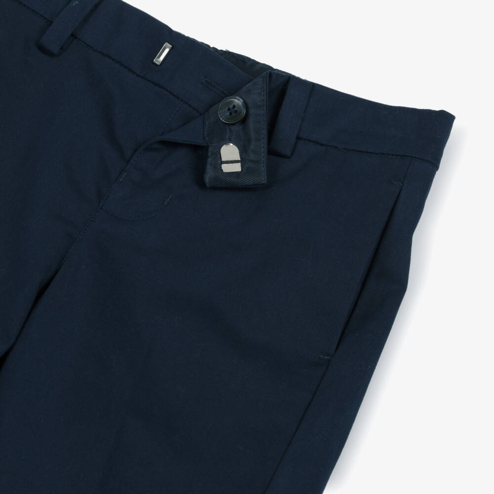 Mayoral-Boys Blue Tailored Cotton Shorts | Childrensalon Outlet