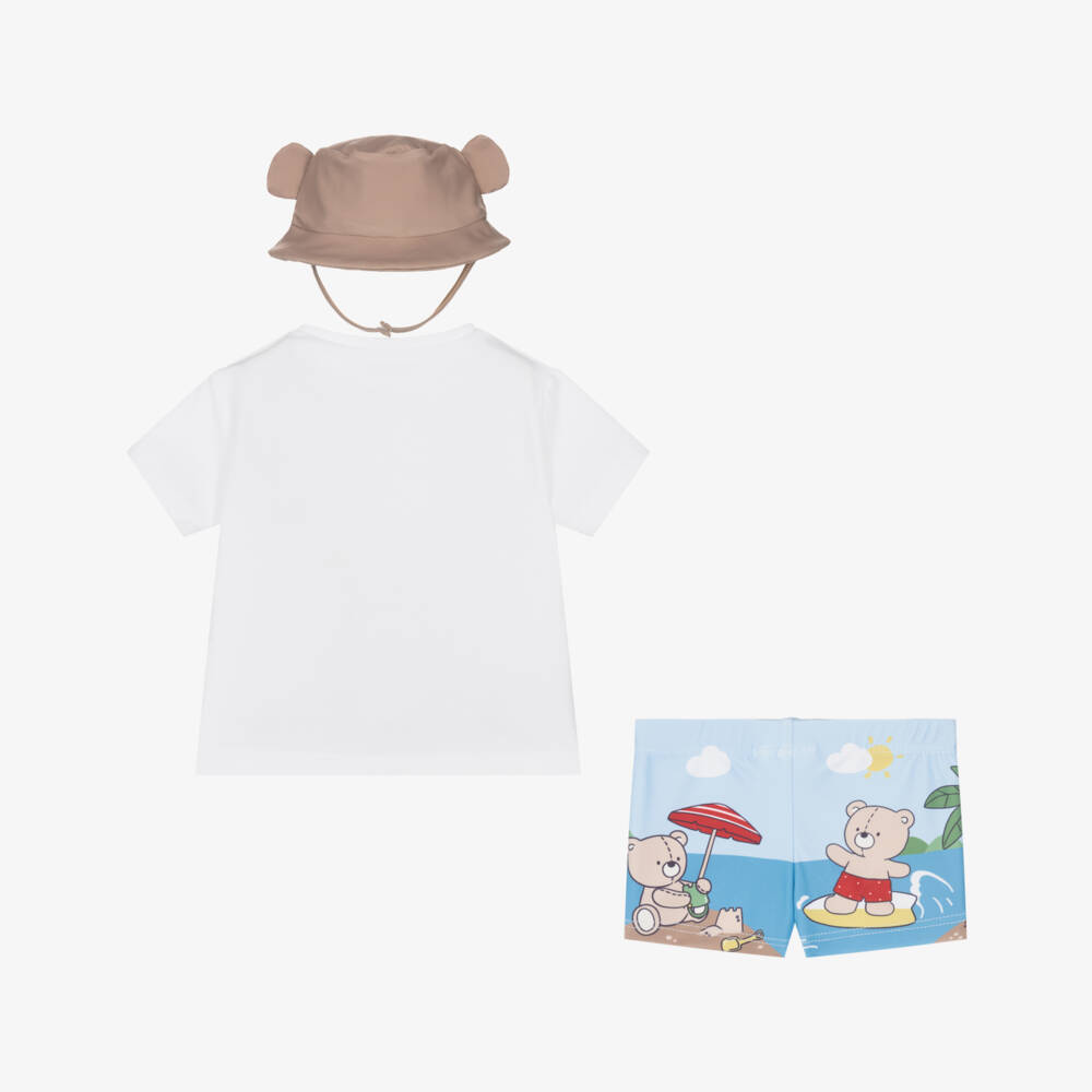 Mayoral Newborn-Boys Blue Teddy Beachwear Set | Childrensalon Outlet