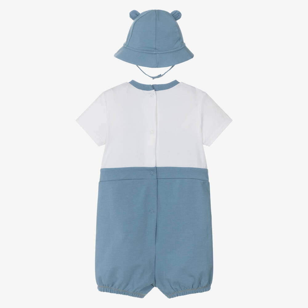 Mayoral Newborn-طقم رومبر أزرق للأولاد مع دمية دب | Childrensalon Outlet