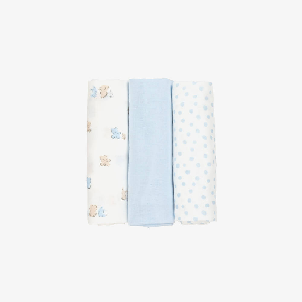 Mayoral Newborn-Boys Blue Trio Muslin Set | Childrensalon Outlet