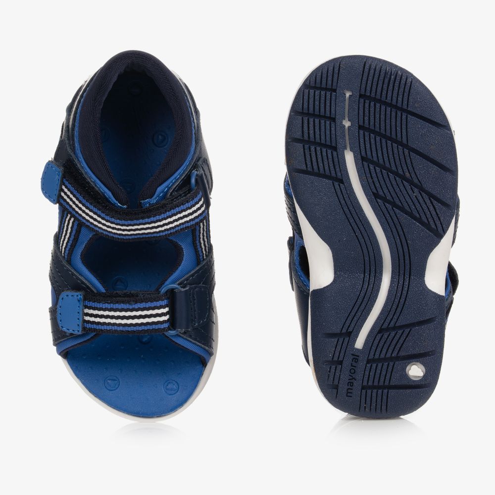 مايورال-صندل أطفال ولادي جلد وكانفاس لون كحلي وأزرق فاقع | Childrensalon Outlet