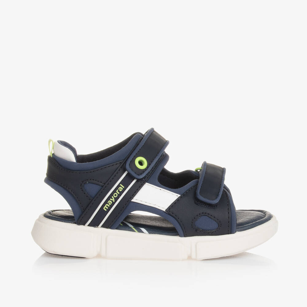Mayoral-Boys Blue Velcro Sandals | Childrensalon Outlet