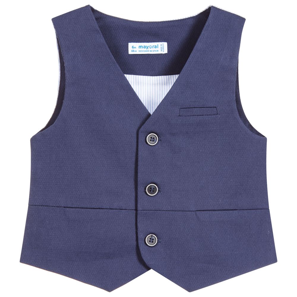 Mayoral - Boys Blue Waistcoat | Childrensalon