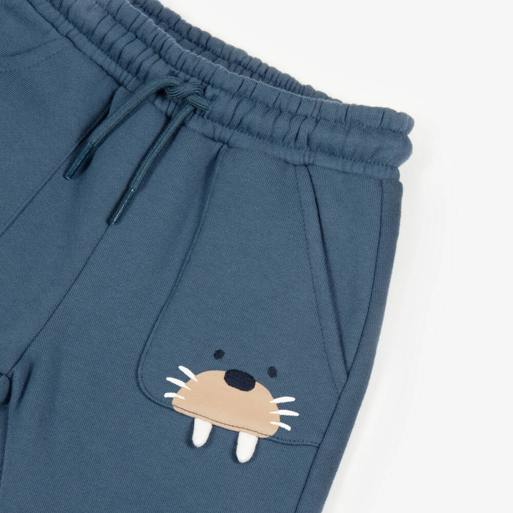 Mayoral-Boys Blue Walrus Jersey Joggers | Childrensalon Outlet