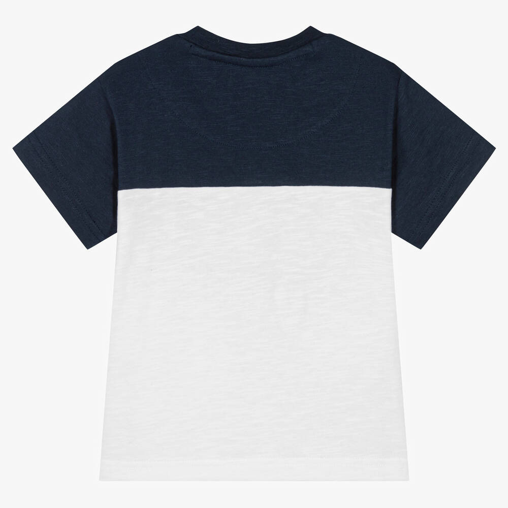 Mayoral-Boys Blue & White Cotton Palm T-Shirt | Childrensalon Outlet