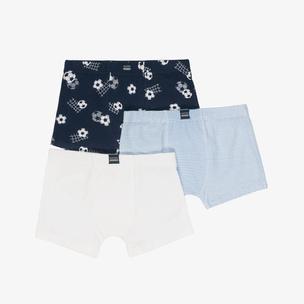 Mayoral-Boys Blue & White Football Shorts | Childrensalon Outlet