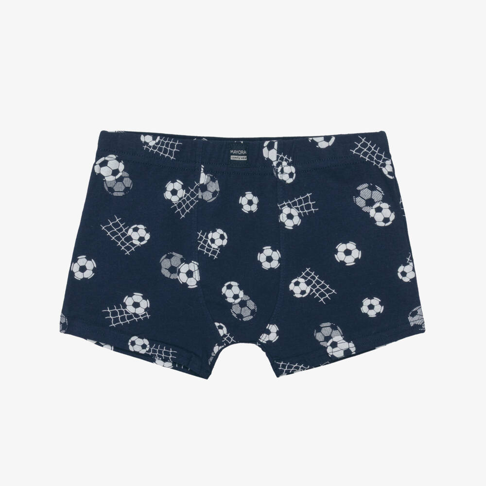 Mayoral-Boys Blue & White Football Shorts | Childrensalon Outlet
