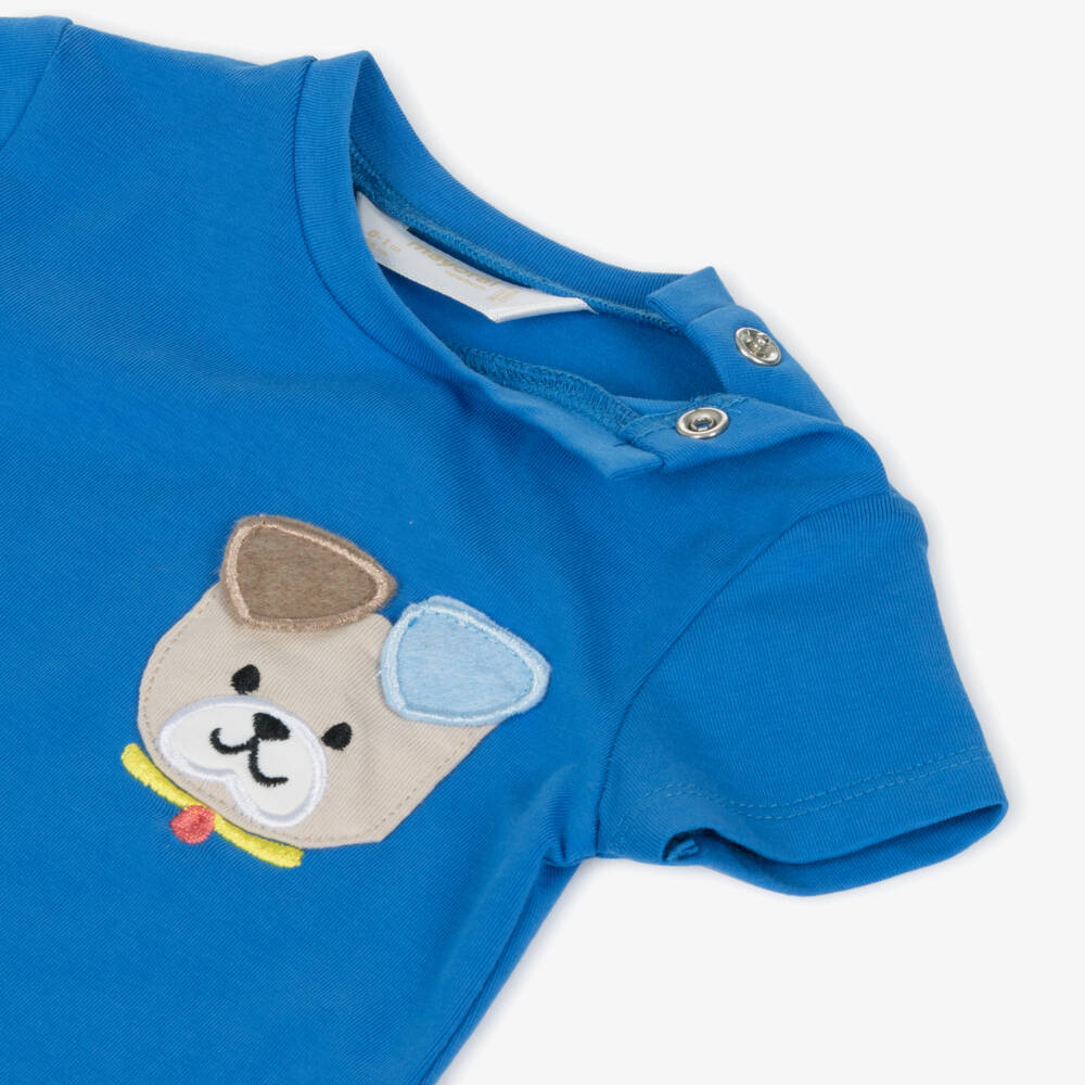 Mayoral Newborn-Boys Blue & White Puppy Outfit | Childrensalon Outlet