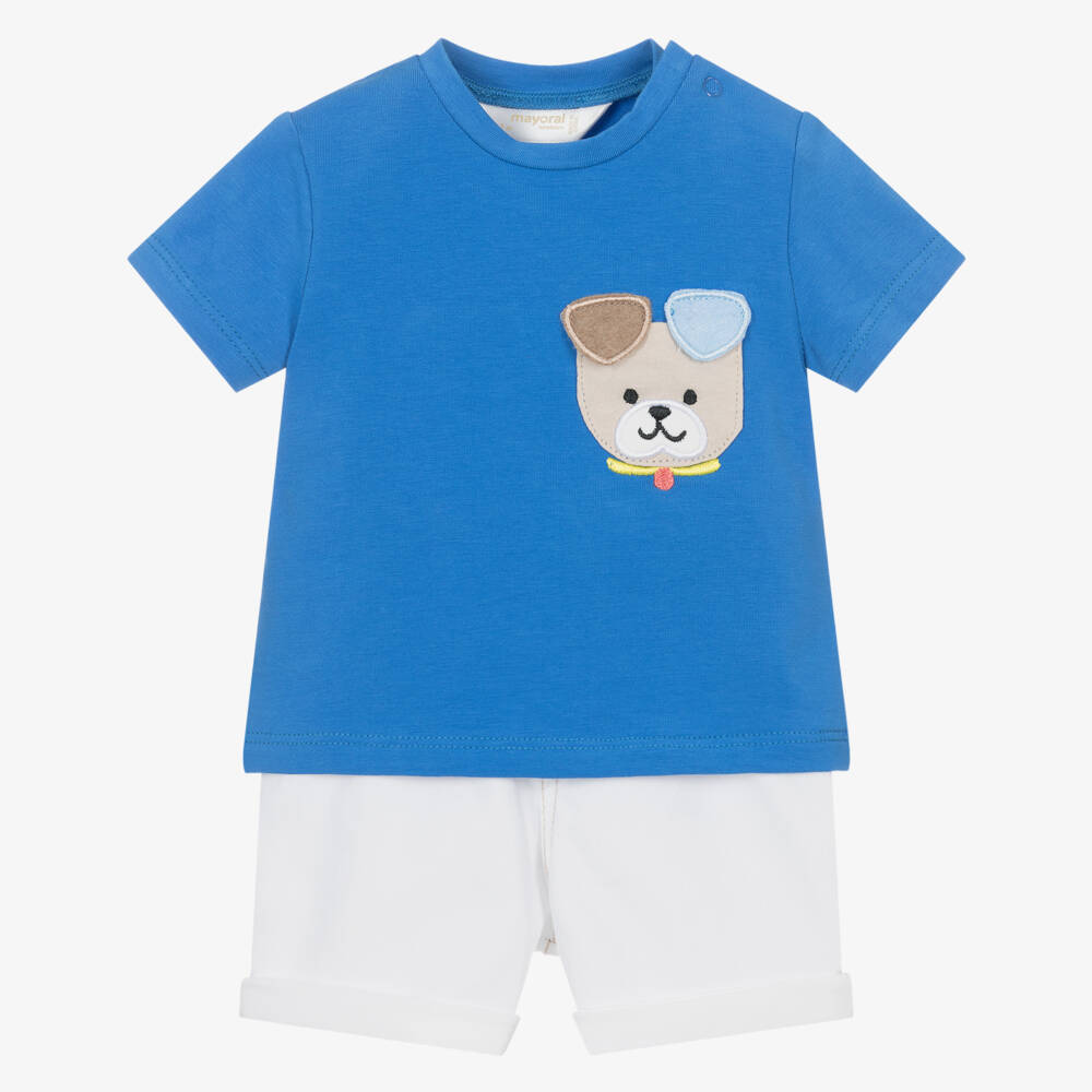 Mayoral Для новорожденных-Костюм для мальчиков синий и белый с щенком | Childrensalon Outlet