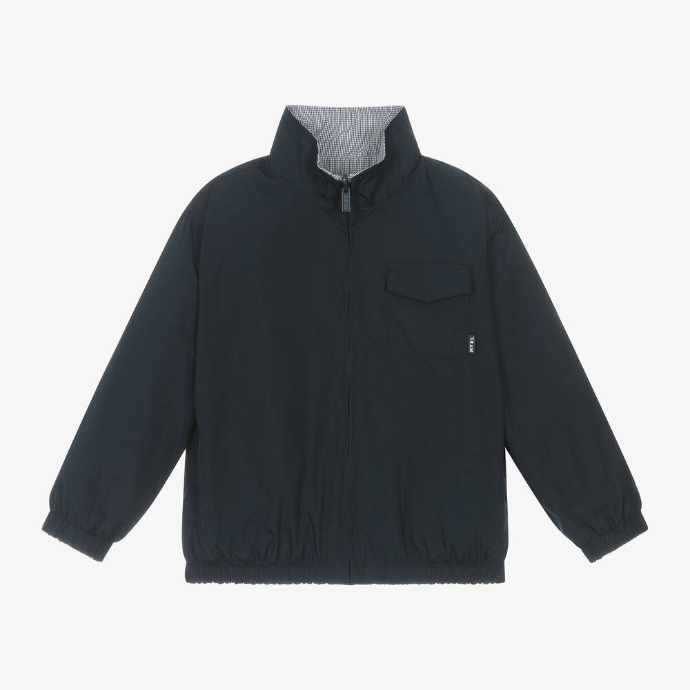 Mayoral-Boys Blue & White Reversible Jacket | Childrensalon Outlet