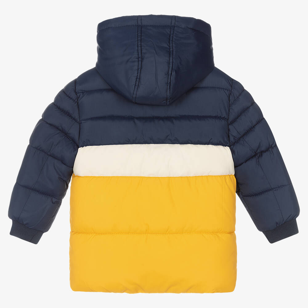 Blue and yellow coat store