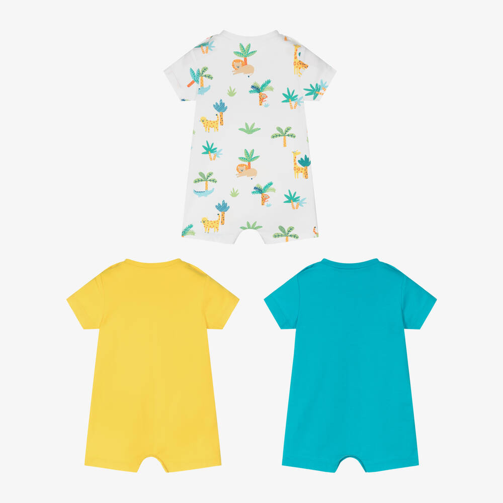 Mayoral Newborn-تبّان قطن لون أزرق وأصفر للمواليد (عدد 3) | Childrensalon Outlet