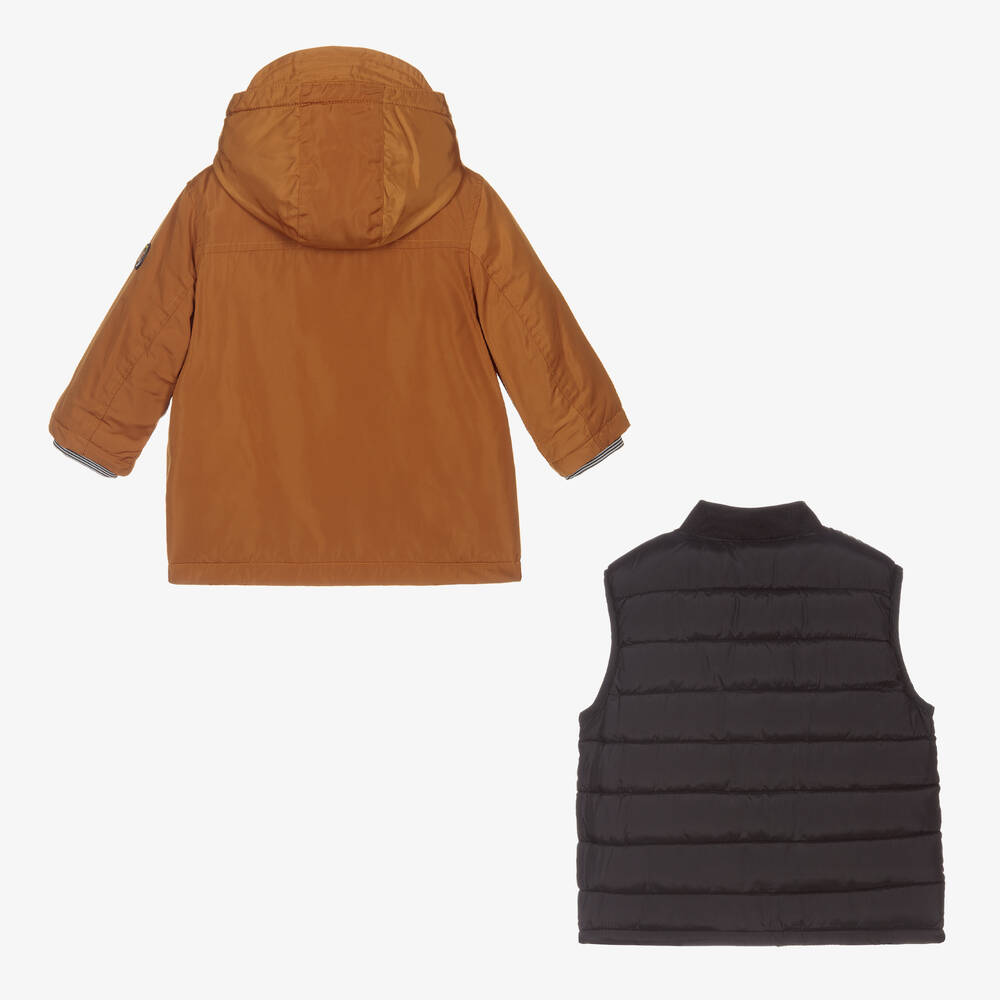 Mayoral-Коричневое пальто и жилет 2-в-1 | Childrensalon Outlet