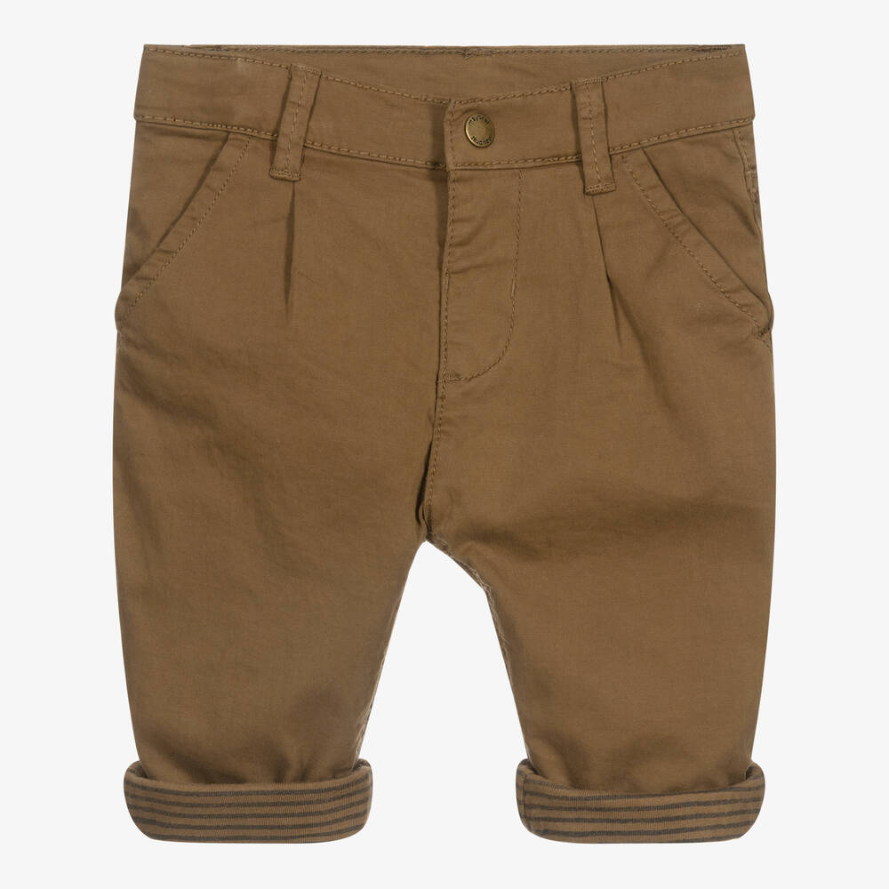 Mayoral-Boys Brown Cotton Trousers | Childrensalon Outlet