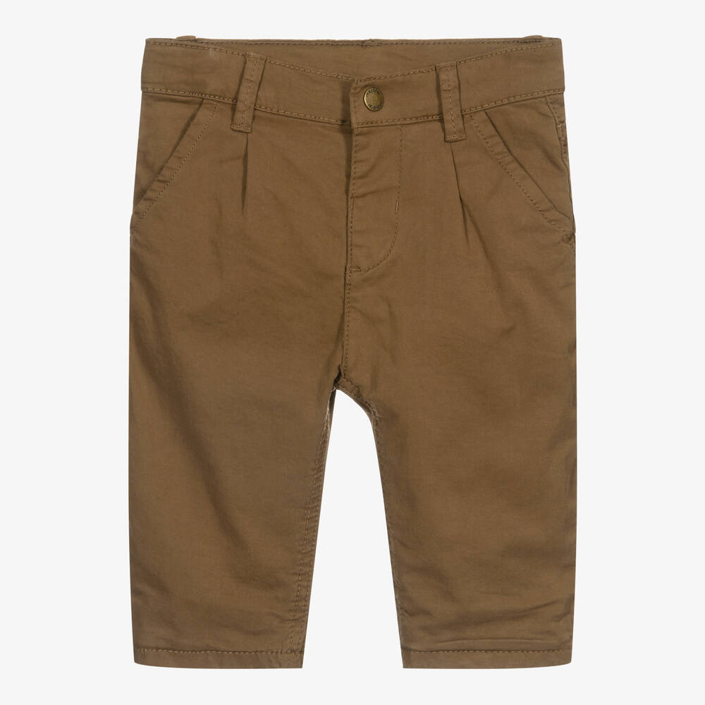 Mayoral - Boys Brown Cotton Trousers | Childrensalon