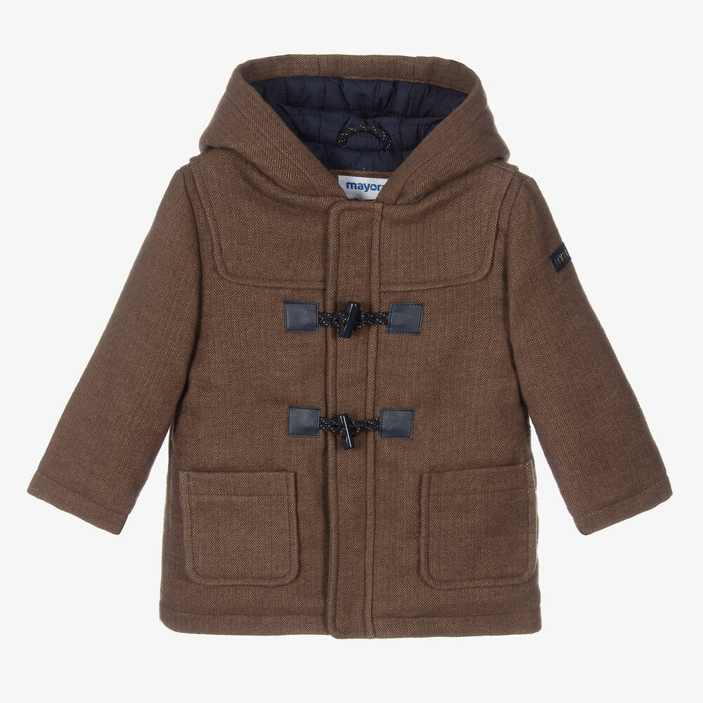 Mayoral - Boys Brown Duffle Coat | Childrensalon