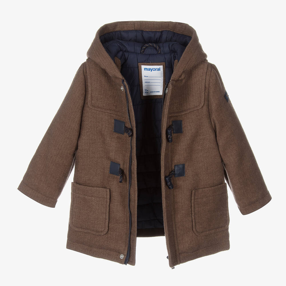 Mayoral-Boys Brown Duffle Coat | Childrensalon Outlet