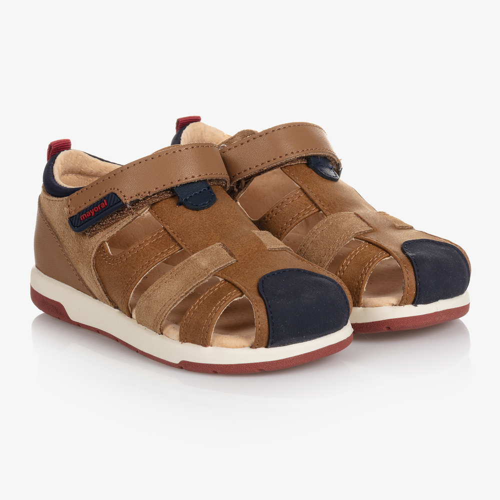 Mayoral - Boys Brown Leather Sandals | Childrensalon