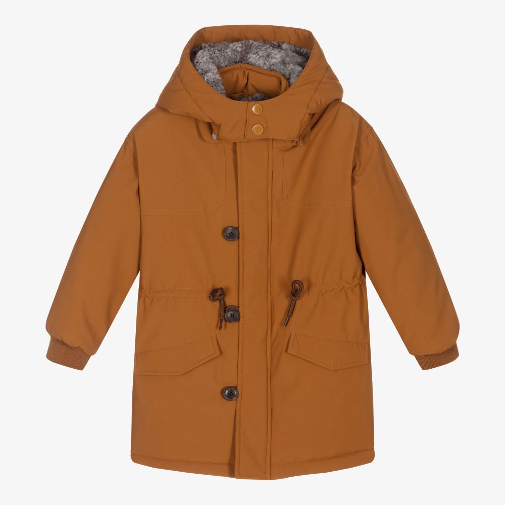 Mayoral-Boys Brown Parka Coat  | Childrensalon Outlet