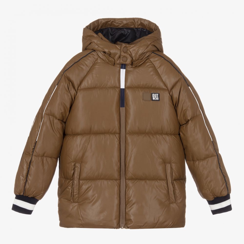 Mayoral Nukutavake - Boys Brown Puffer Coat | Childrensalon