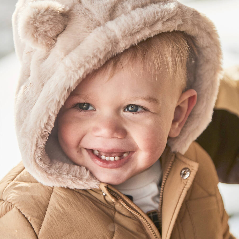 Mayoral-Boys Brown Quilted Coat | Childrensalon Outlet