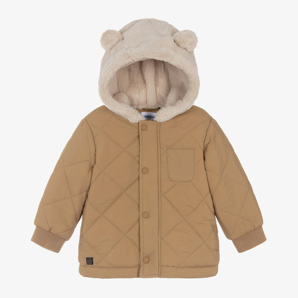 Mayoral-Boys Brown Quilted Coat | Childrensalon Outlet